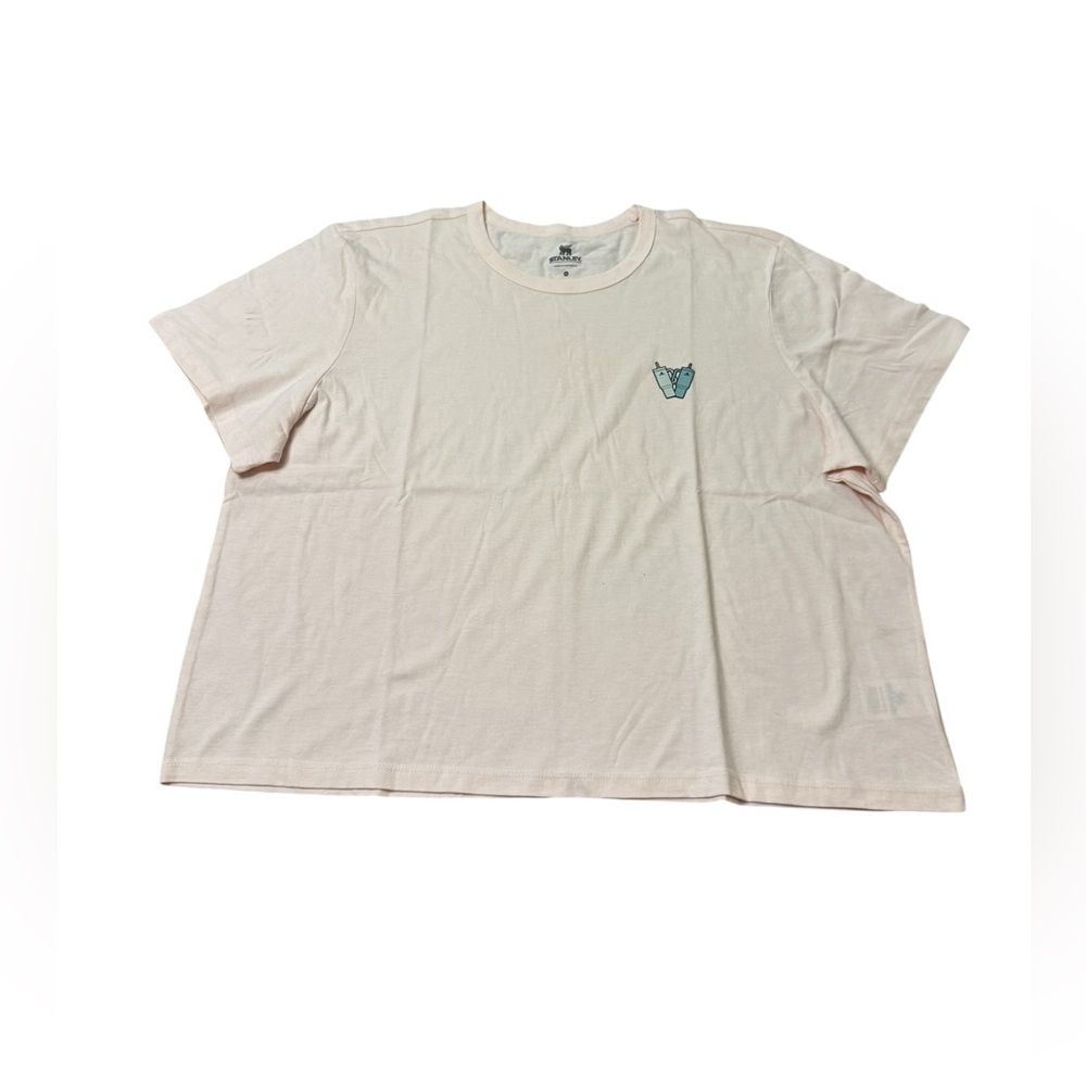 Stanley | Women's Light Pink Crew Neck Crop Oversized Tee Tiny Stanley Cups XXXL